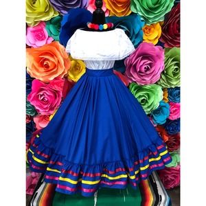 Mexican folkloric double circle skirt